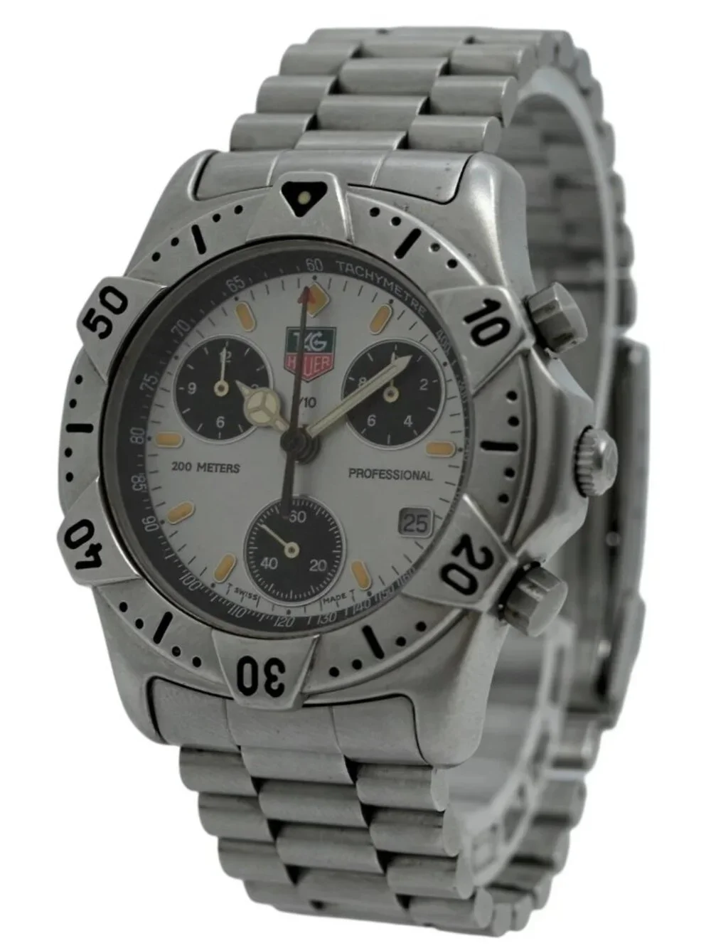 Tag Heuer 38mm Men's 2000 Series Swiss Quartz Chronograph SS Watch- 540.206 R!